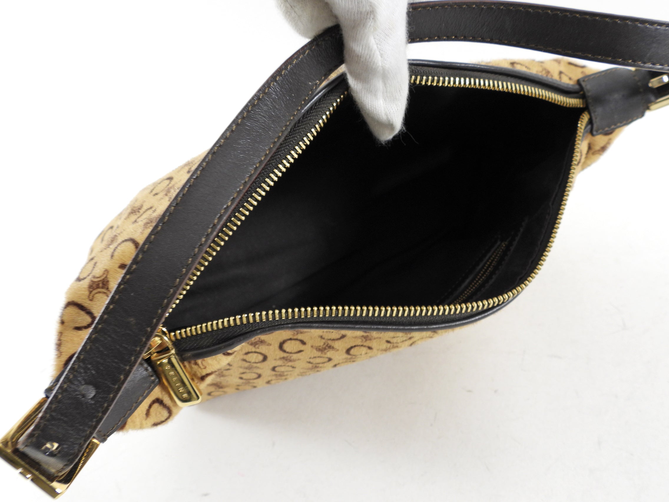 Celine Pony Hair Triomphe Logo Brown Baguette Bag - Luxury Designer Crossbody Purse for Women | Perfect for Evening Parties, Date Nights & Special Occasions