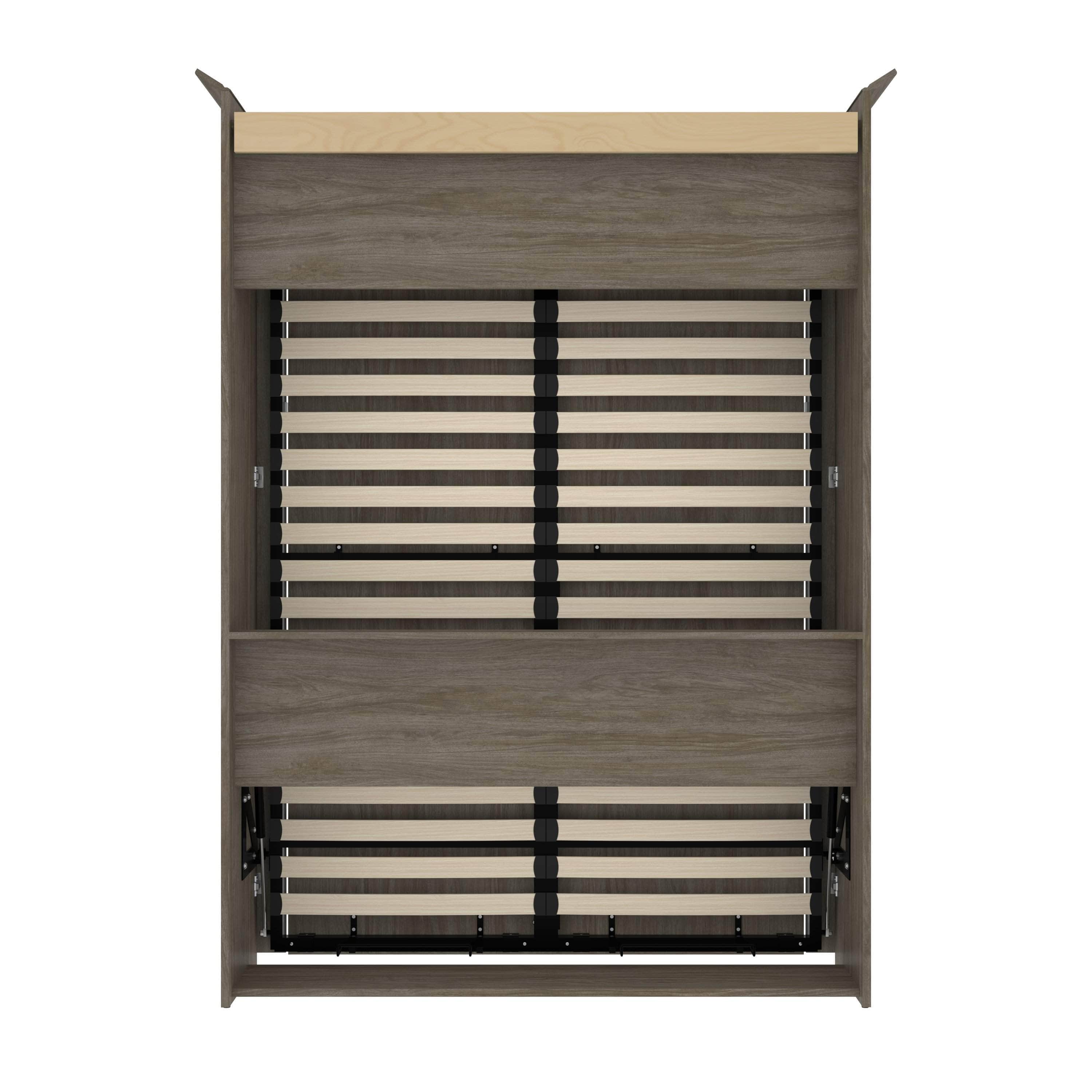 Versatile 59W Full Murphy Wall Bed in Walnut Grey - Space Saving Wall Bed for Small Apartments, Guest Rooms & Home Offices | Easy Fold Down Design