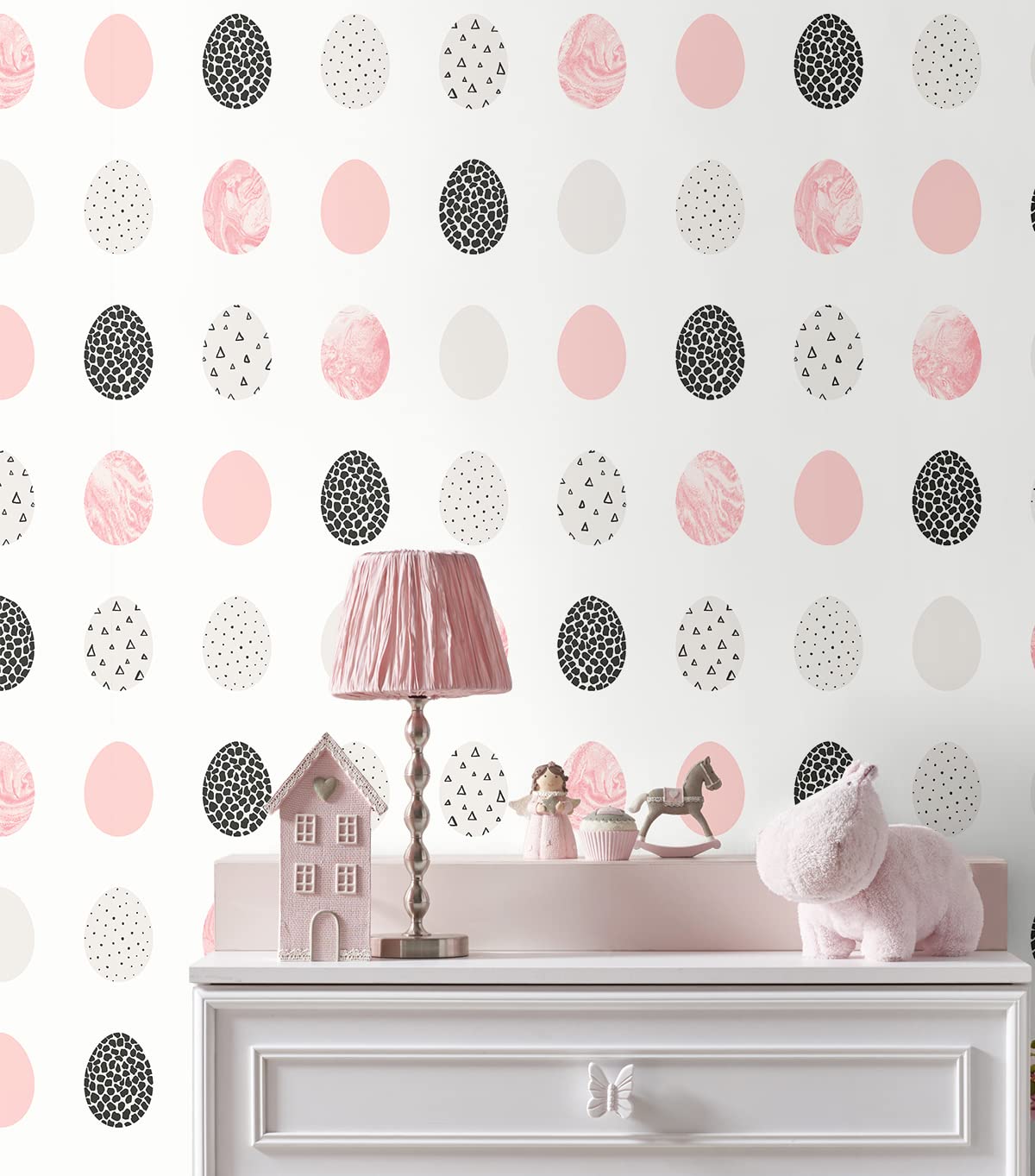 NextWall Mod Eggs Peel and Stick Wallpaper - Self-Adhesive Removable Wallpaper for Home Decor, Bedroom, Living Room, Nursery | Easy to Install & Remove