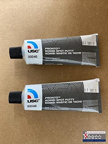 USC 32046 Pronto Kombi Spot Putty - 2 Tubes (5 OZ Each) for Filling Pinholes & Scratches - Perfect for Auto Body Repair, Woodworking & DIY Projects