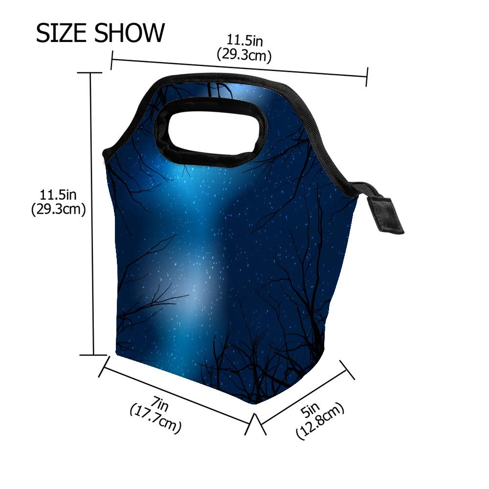 Insulated Reusable Lunch Cooler Tote Bag - Leakproof & Waterproof Food Container for Work, School & Picnics | Lightweight Portable Snack Organizer with Star Galaxy Design