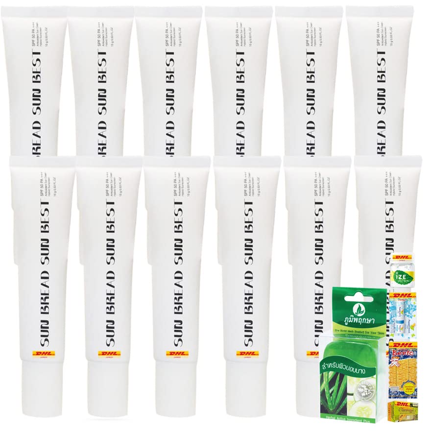**Havilah Sun Bread SPF50 PA+++ Hybrid Sunscreen - Lightweight, Fast Absorbing, Soft & Smooth - 20g (12 Pcs Set) - Perfect for Daily Sun Protection & Outdoor Activities**    *Note: Shipping by DHL & Free Beauty Gifts Included*