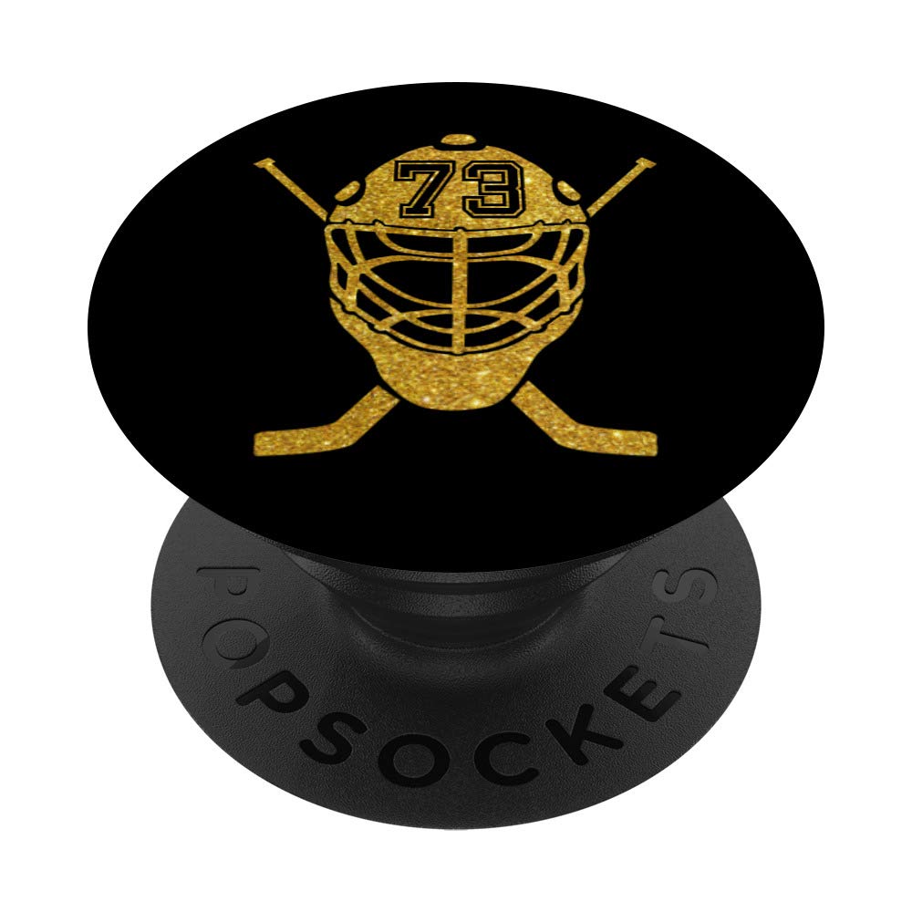 Hockey Player #73 Jersey No. 73 Cool Helmet Gadget - Swappable PopGrip for Phones & Tablets - Perfect for Fans, Players, and Tech Enthusiasts