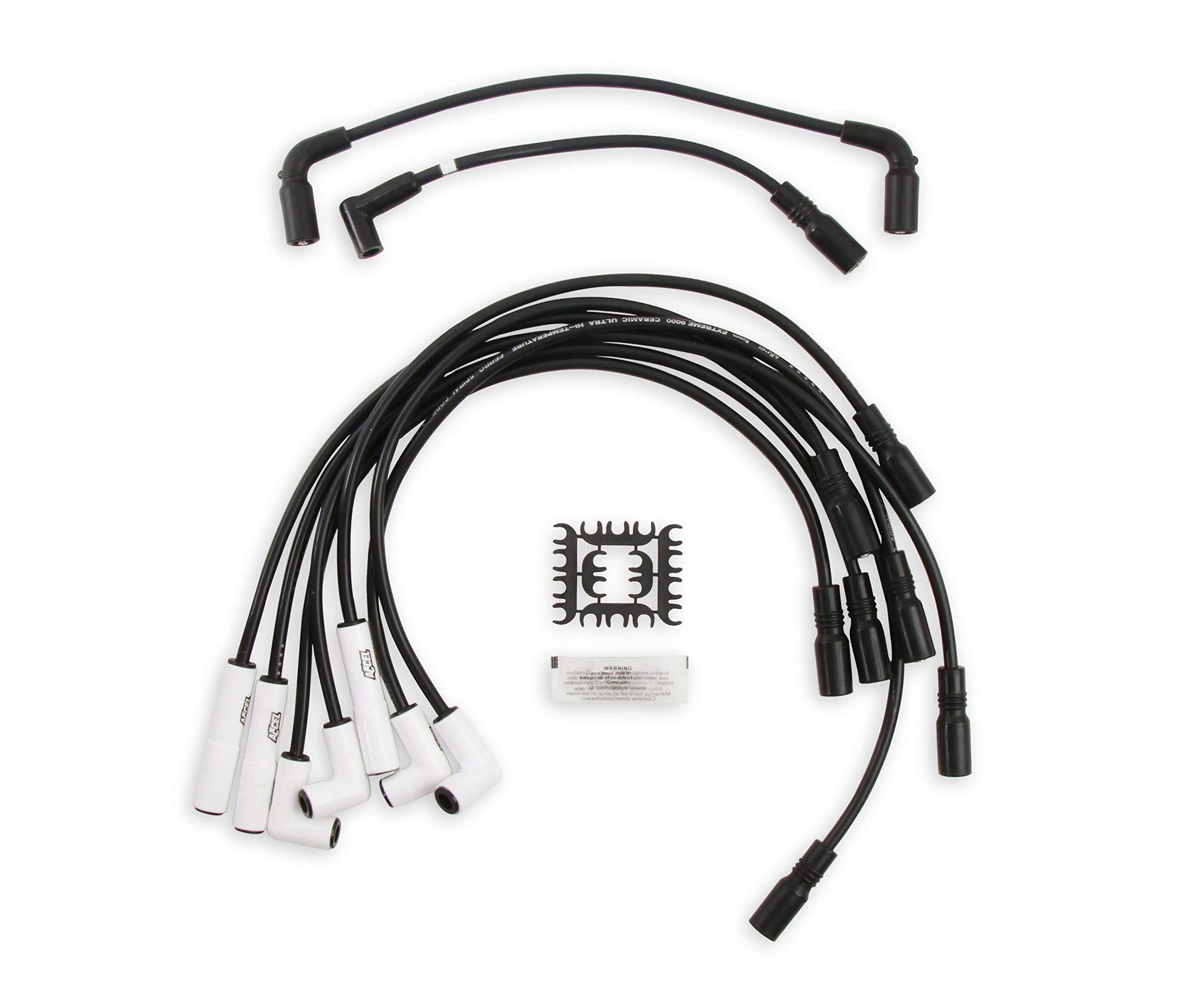 ACCEL 9044C Extreme 9000 High Performance Spark Plug Wire Set with Ceramic Boot - Compatible with GM, Ford, Chrysler Vehicles - Ideal for Racing, Off-Road & High-Temperature Engine Applications