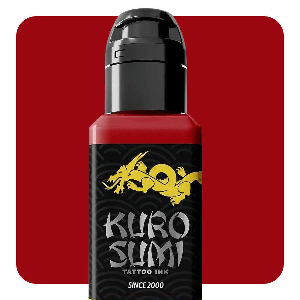 Kuro Sumi Tokyo Rose Red Tattoo Ink - Professional Vegan Tattoo Ink for Artists - Safe & Vibrant Colors - Perfect for Sleeves, Portraits & Traditional Tattoos