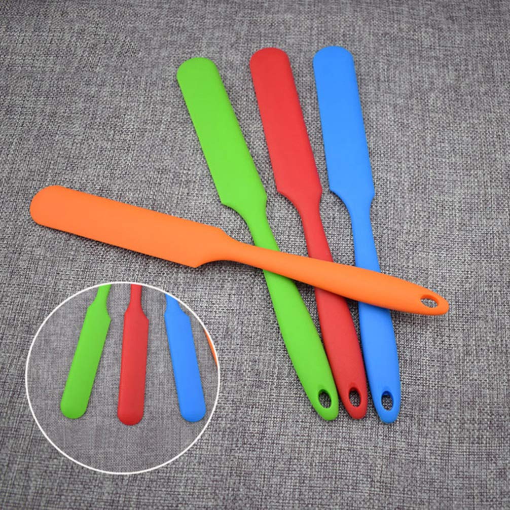 DOITOOL 2-Piece Mini Silicone Spatula Set - Flexible Non-Stick Cake Scraper, Butter & Cream Spreader - Perfect for Baking, Frosting, Decorating Cakes & Desserts (Orange)