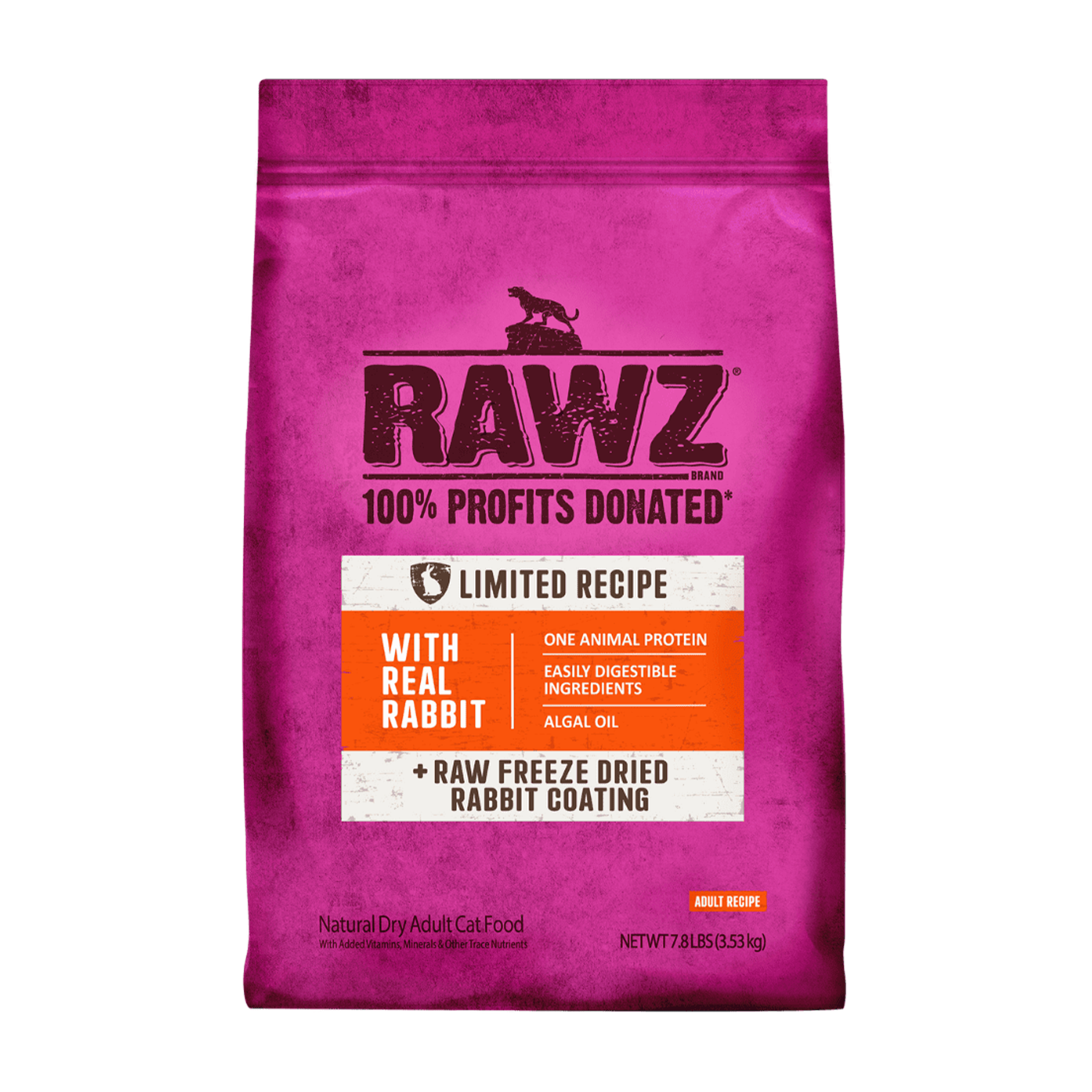 RAWZ Rabbit LID Dry Cat Food - Limited Ingredient Diet for Sensitive Cats - Grain-Free, High-Protein Kibble for Indoor & Outdoor Cats - Perfect for Allergy Relief & Digestive Health
