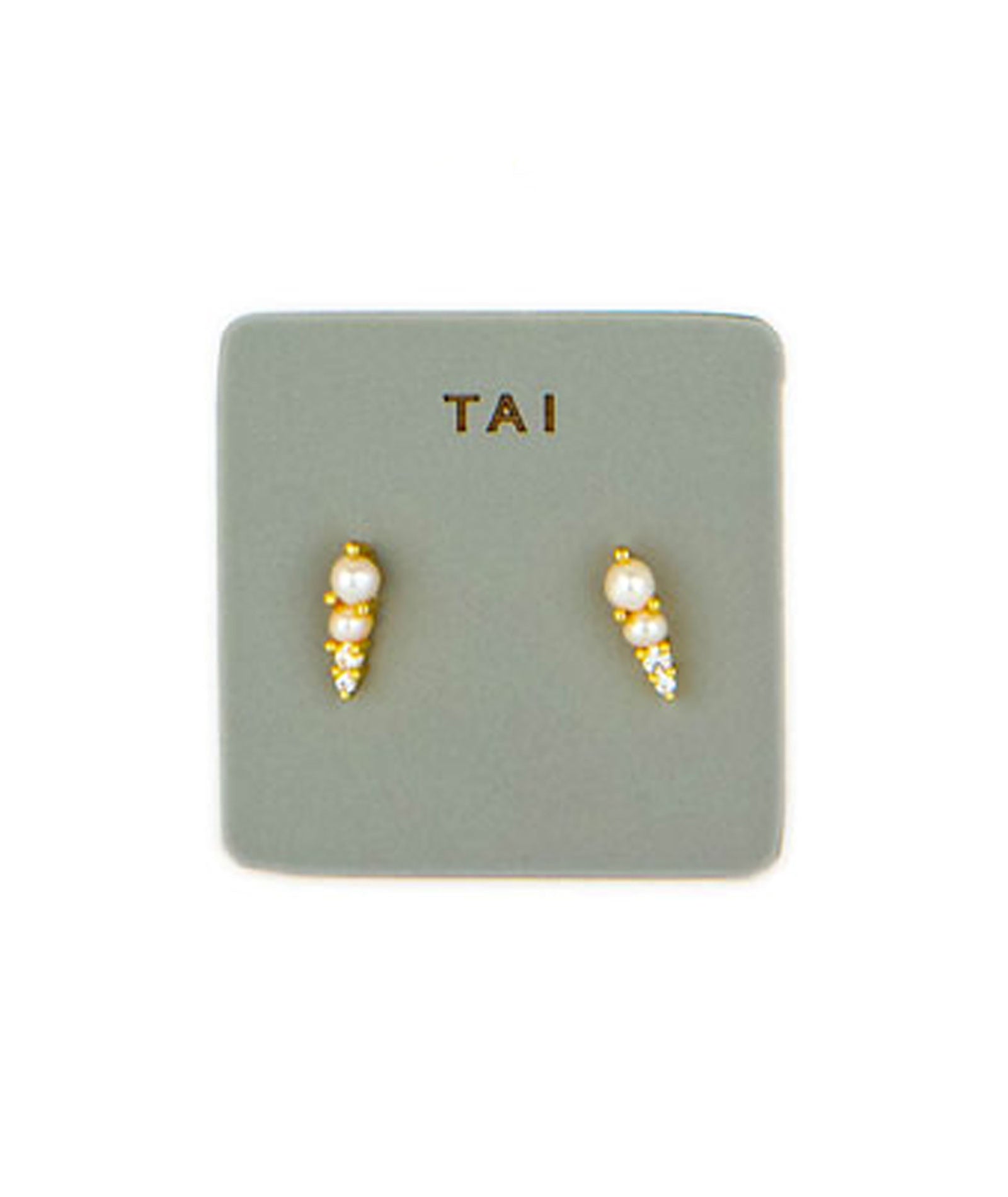 TAI Pearl and Cubic Zirconia (CZ) Stud Earrings - Elegant Fashion Jewelry for Women, Perfect for Parties, Weddings & Daily Wear