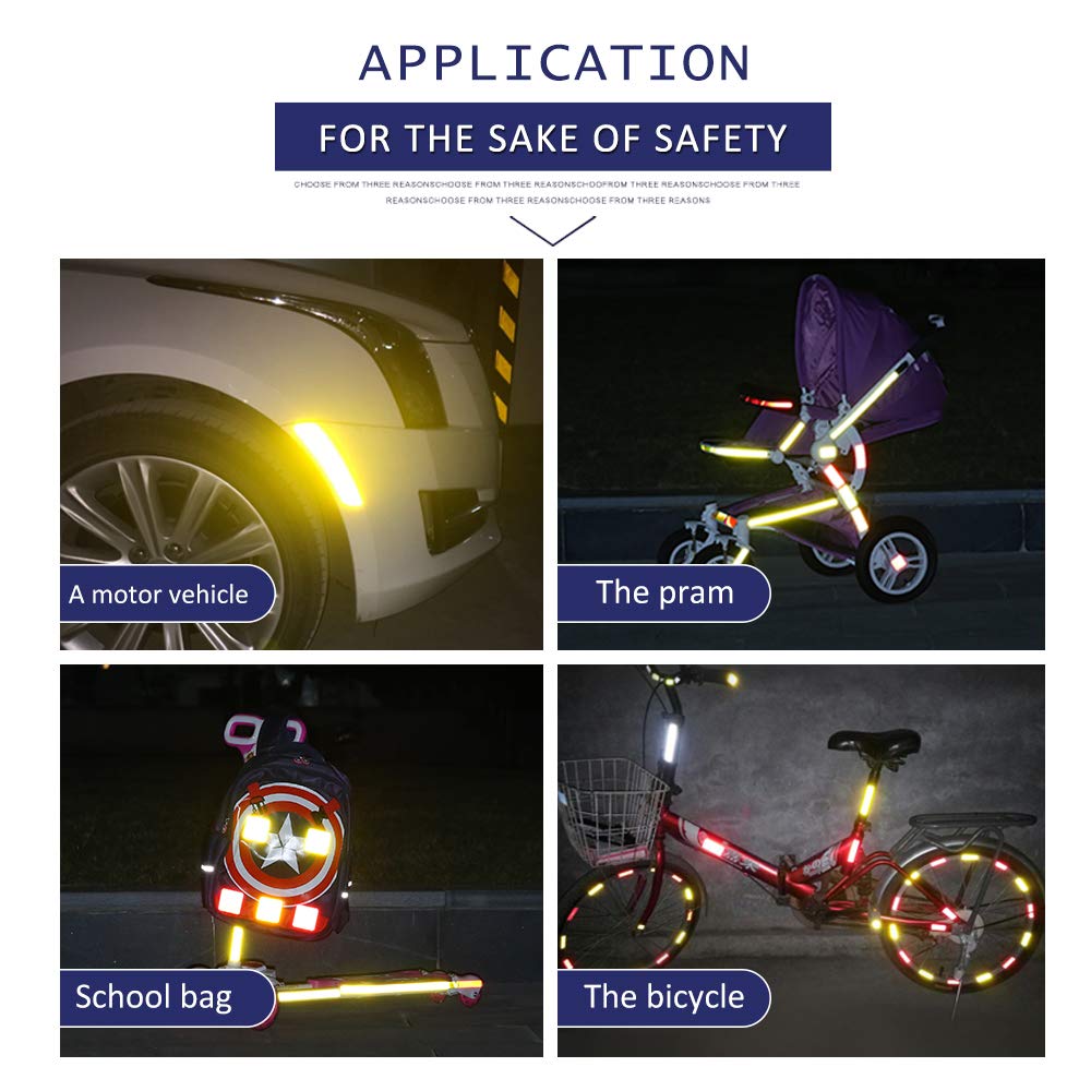 MAITE Star Shape Reflective Tape - Waterproof Self-Adhesive High Visibility Safety Tape (20 Pcs, Yellow) for Outdoor Gear, Bikes, Helmets & Emergency Kits