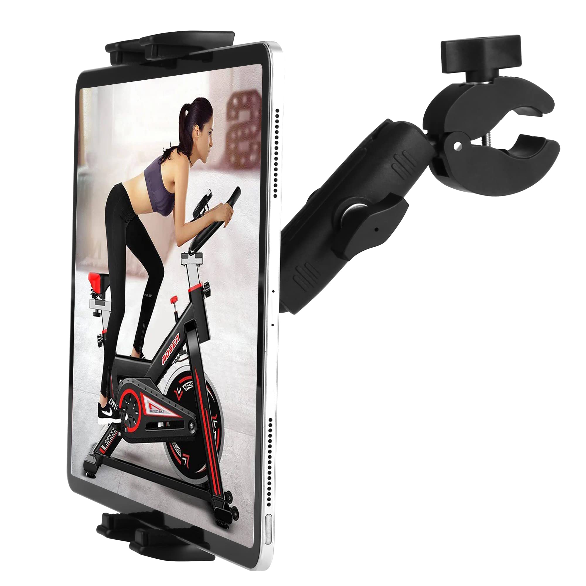 Treadmill Tablet Holder - Adjustable iPad Mount for Stationary Bike, Elliptical & Spin Bike - Fits 4-13