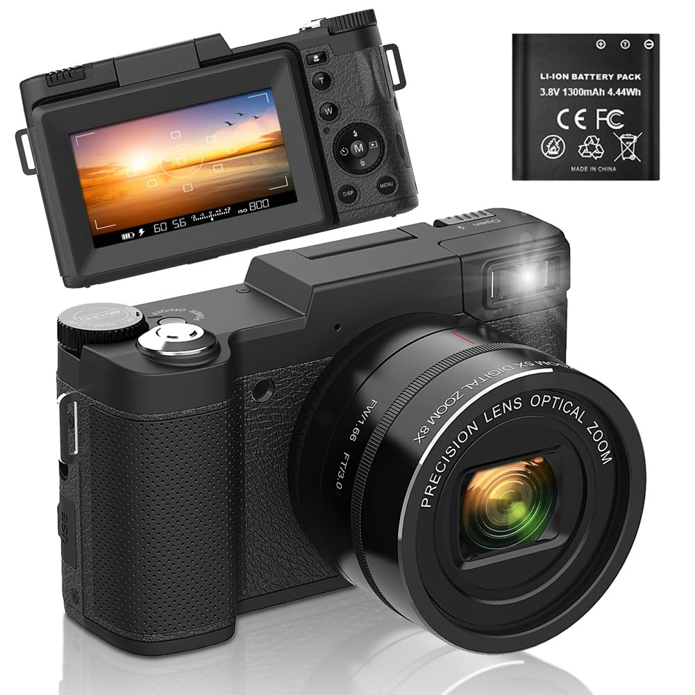 Osmond 4K 48MP Digital Camera with 5X Optical Zoom & 8X Digital Zoom, Compact Point and Shoot Camera with Auto Focus - Perfect for Travel, Vlogging, and Everyday Photography