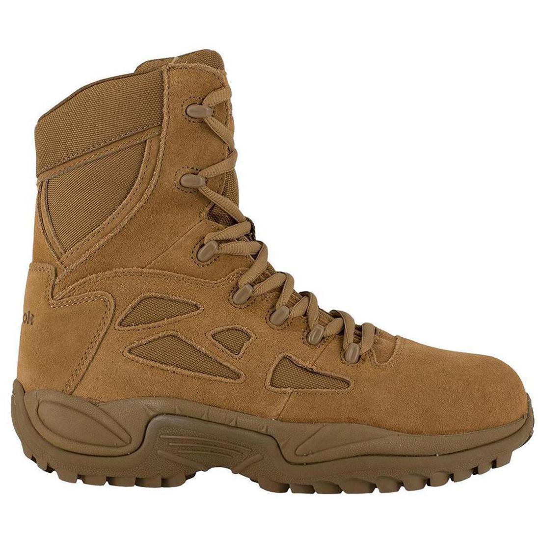 8 Inch Composite Toe Side Zip Tactical Work Boots - Rapid Response RB Military Grade Coyote Brown for Construction, Security & Outdoor Work