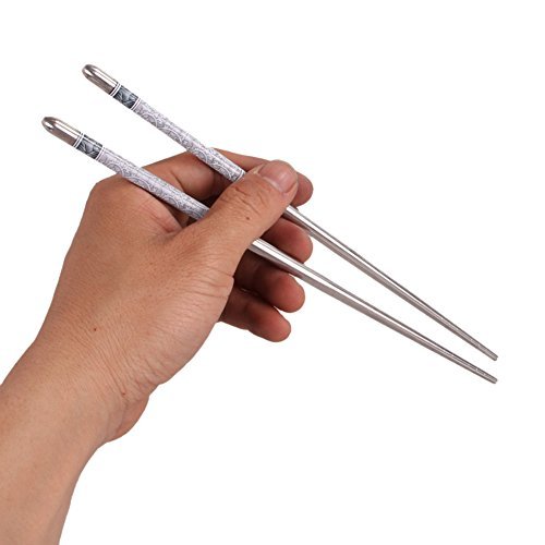 Premium Stainless Steel Chopsticks Set - Blue & White Porcelain Design with Stylus - 10 Pairs - Durable Chinese Style Tableware for Sushi, Asian Cuisine & Home Dining
