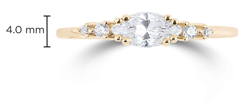 925 Sterling Silver Rings for Women - CZ Cluster Engagement Ring & 14K Gold Plated Wedding Band Set, Stackable AAAAA Cubic Zirconia Jewelry, Hypoallergenic Comfort Fit - Perfect for Bridal, Anniversary Gifts & Everyday Elegance