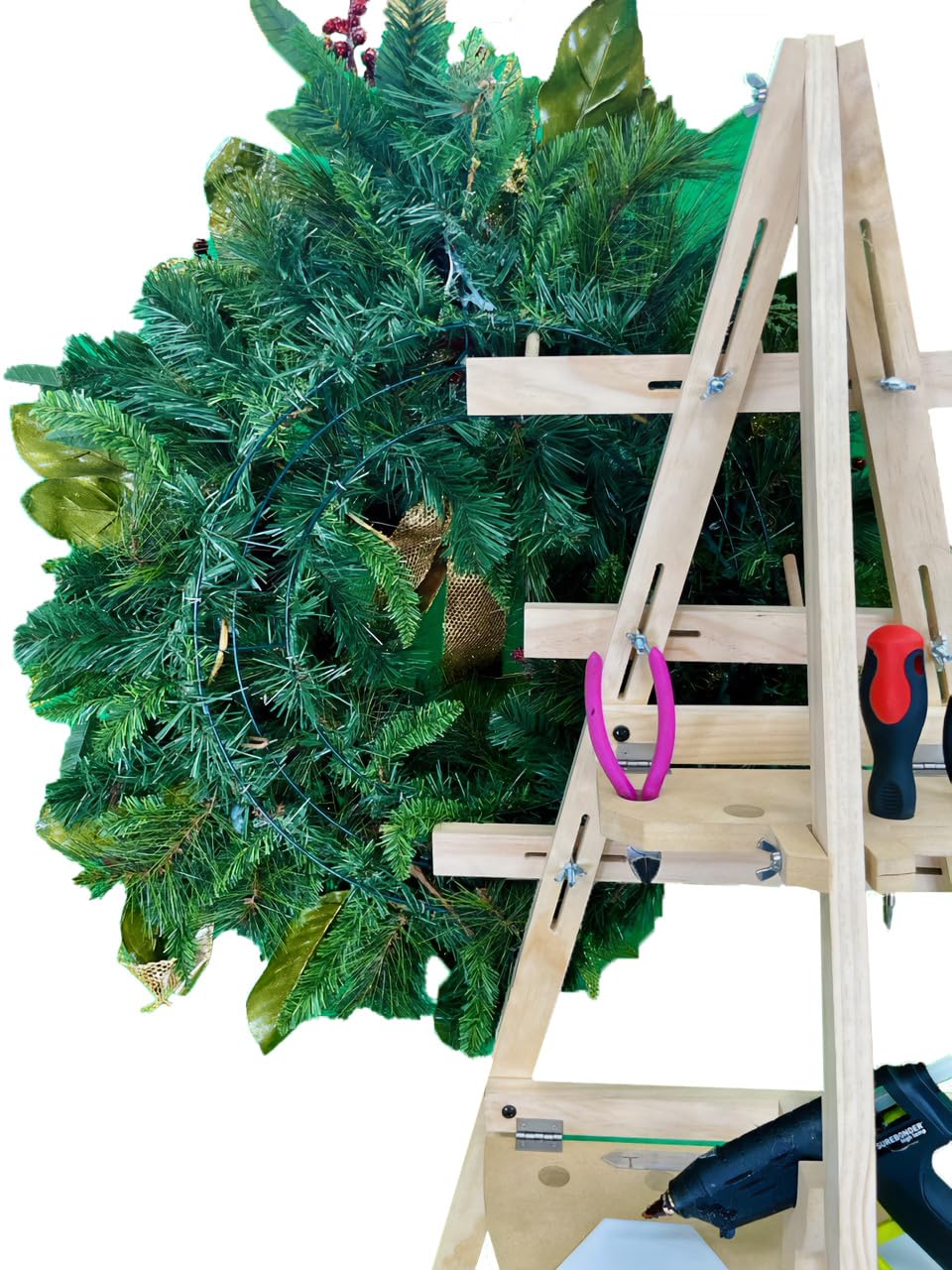 Pro Bow The Stand - Adjustable Wreath Making Stand for DIY Holiday Decorations, Christmas Wreaths & Home Crafts | Perfect for Seasonal Decor, Front Door Displays & Gift Making