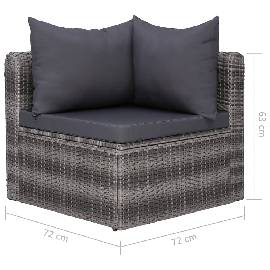 Outdoor Wicker Patio Furniture Set - 3-Piece Gray Poly Rattan Sectional Sofa with Cushions for Backyard, Garden & Lawn | Fast Shipping | Perfect for Relaxing, Entertaining & Outdoor Gatherings