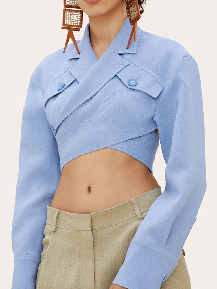 Asymmetrical Slim Women's Blouses - Lapel Collar Long Sleeve Casual Tops for Female Fashion | Office Wear, Dating Outfits & Everyday Chic Style