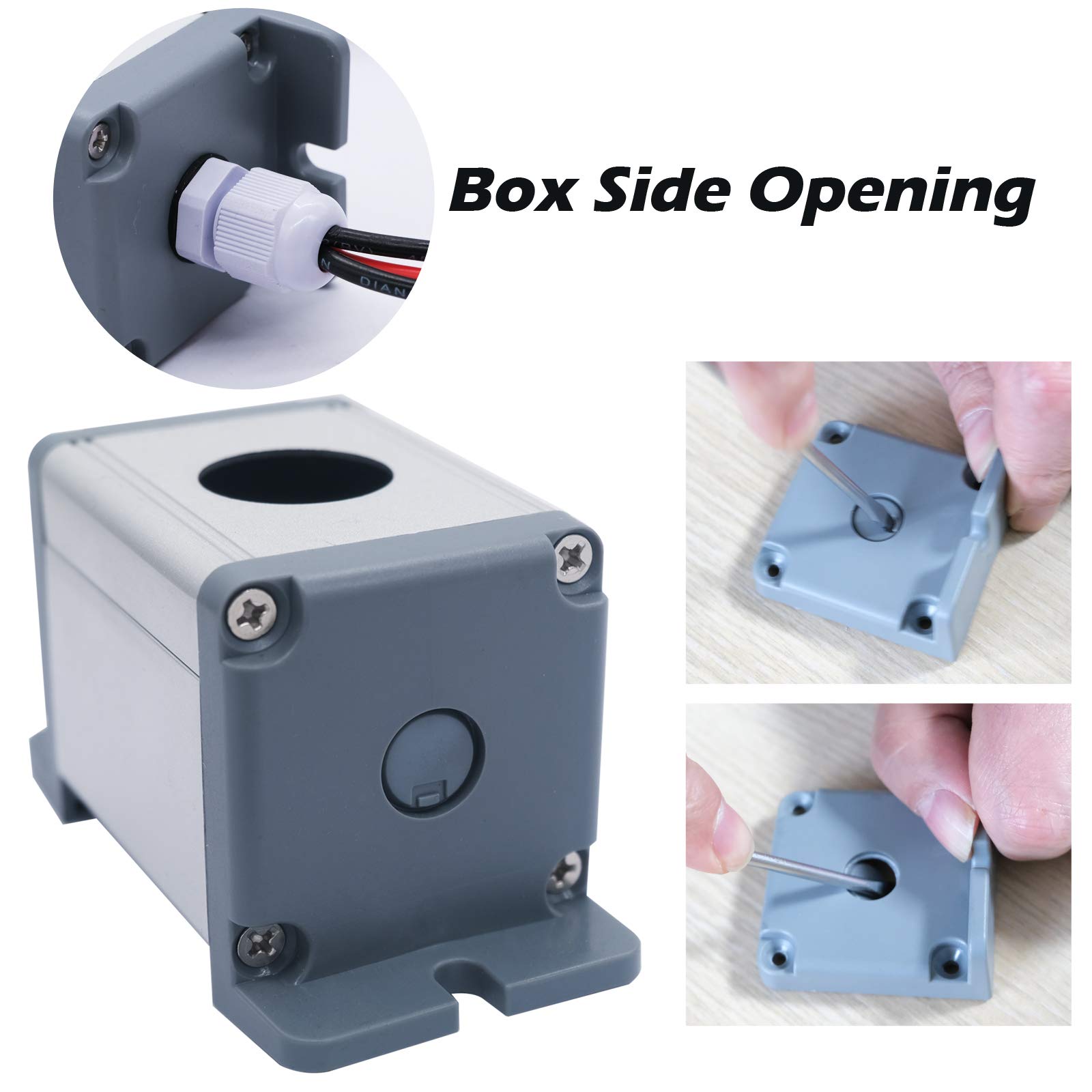 12V 30A Blue LED Lighted Toggle Switch Box - Sealed Metal Station with Wire, SPST ON/Off 2 Position 3 Pin Switch for Car, Truck, Boat, ATV & Marine Applications - Waterproof Electrical Control for Automotive, Marine & Off-Road Vehicles (Model: JH-ASW-07D-2-BU)
