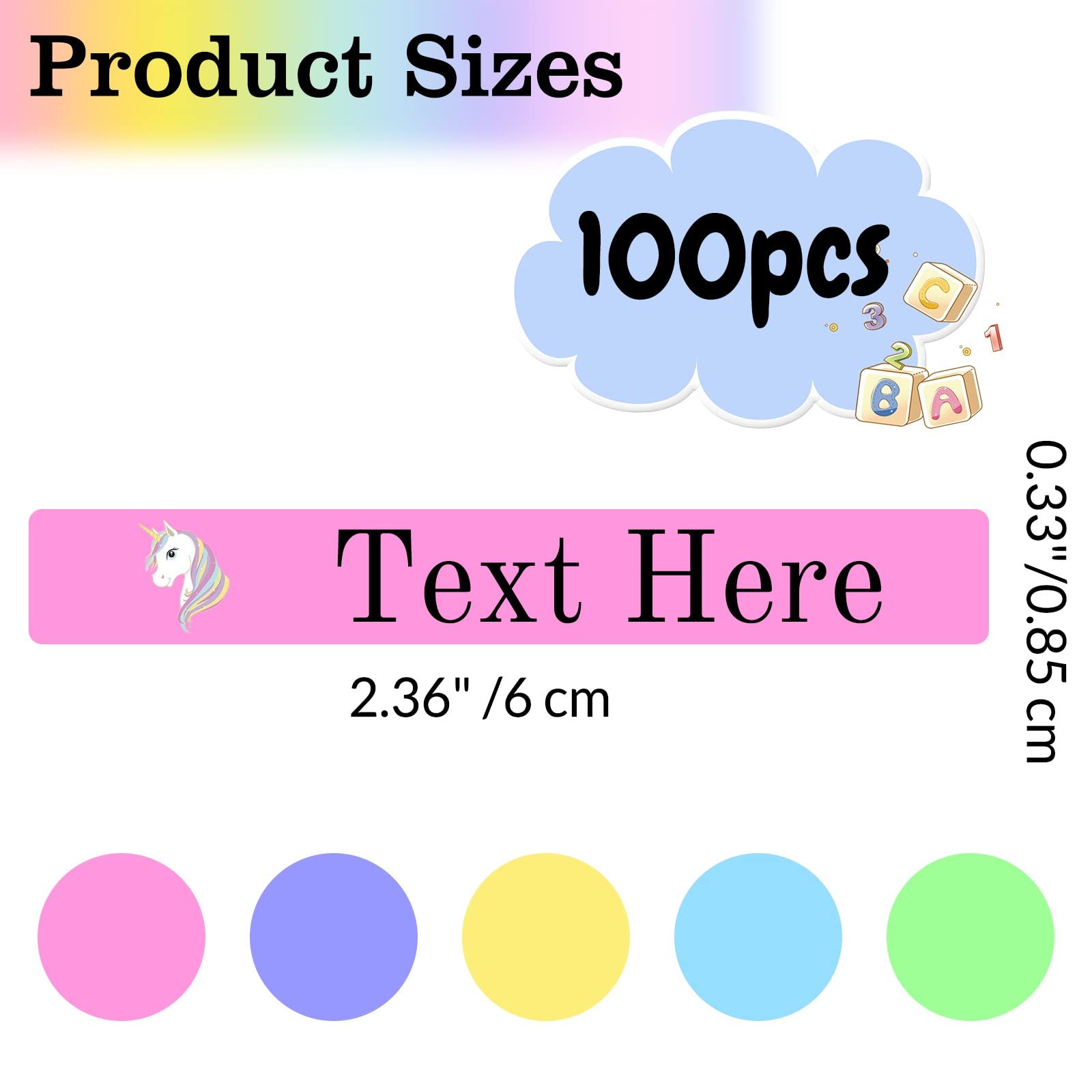 Custom Waterproof Name Labels for Kids - 100PCS School Supplies Stickers for Books, Bottles & Lunch Boxes