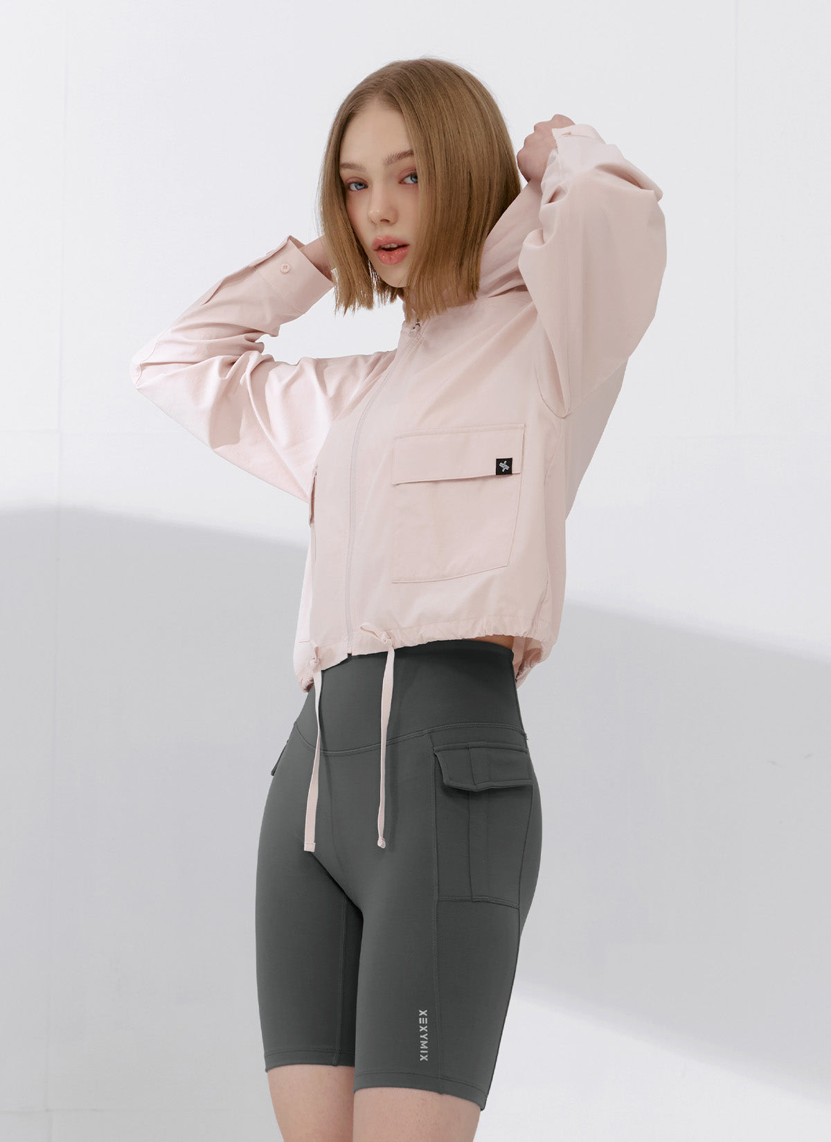 Lightweight Woven Hooded Crop Jacket for Women - Stylish Outerwear for Spring & Fall - Perfect for Casual Outings, Layering & Streetwear Fashion