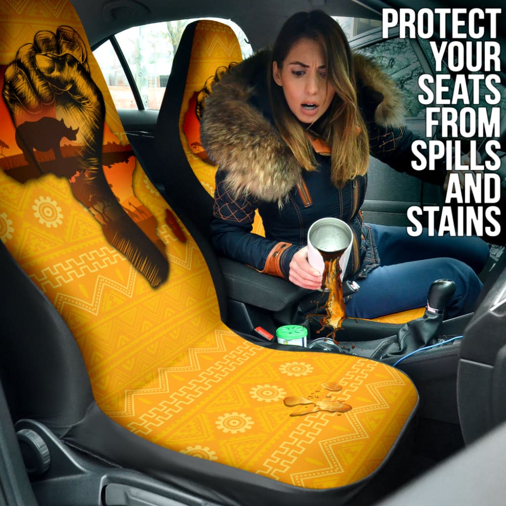 Premium African Map Car Seat Covers - Unique African-Themed Gift Ideas for Travel Enthusiasts & Cultural Lovers (Model 210901) - Perfect for Road Trips, Safari Adventures & Home Decor