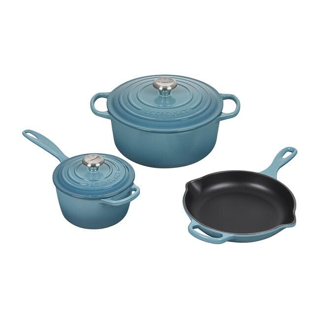 Le Creuset 5-Piece Enameled Cast Iron Cookware Set - Dutch Oven, Skillet & More for Baking, Roasting & Slow Cooking - Perfect for Home Chefs & Gourmet Kitchens