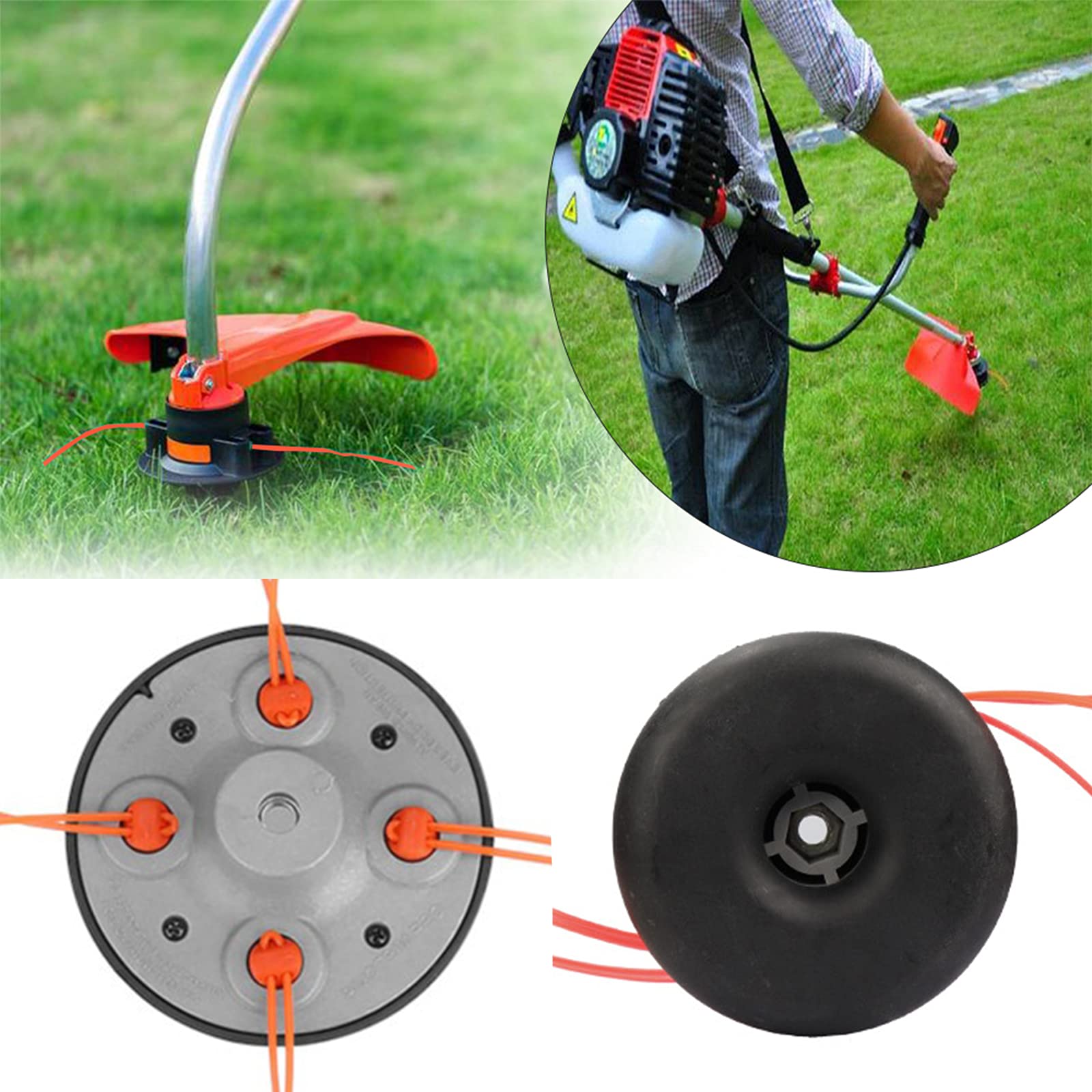 JOJOCY Universal M10 x 1.25 LH String Trimmer Head Replacement - Easy Load Brushcutter Attachment with 59
