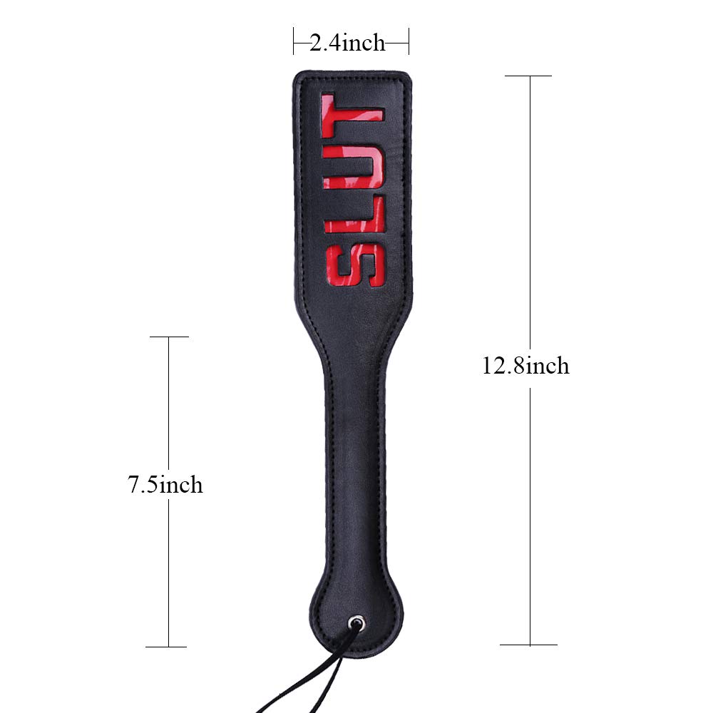 Premium Faux Leather Spanking Paddle for Adults - 12.8 Inch BDSM Toy for Sensual Play & Roleplay - Perfect for Couples, Spanking Games & Sensual Exploration (Black)