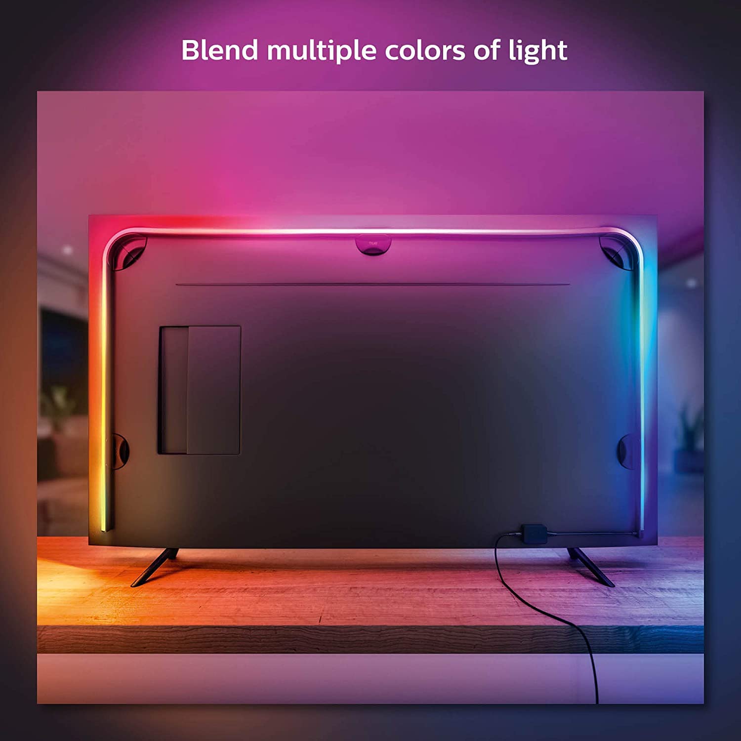 Philips Hue Gradient LED LightStrip 55-inch - Smart TV Backlight Sync with Music & Games | Requires Hue Hub & Sync Box (Certified Renewed) - Perfect for Home Theater, Gaming Setup & Party Lighting