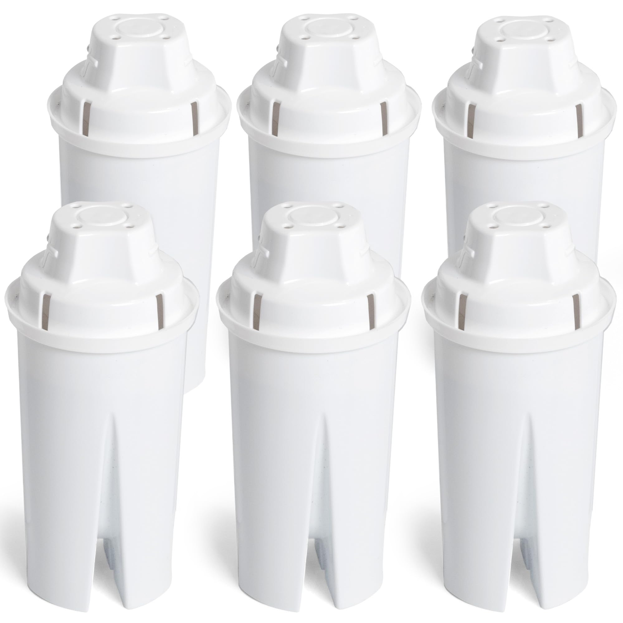 Amazon Basics Replacement Water Filters 6-Pack - BPA-Free, WQA & NSF Certified, Compatible with Brita Pitchers & Water Filter Systems - Made in Europe, 1 Year Supply - Perfect for Home, Office & Travel Hydration