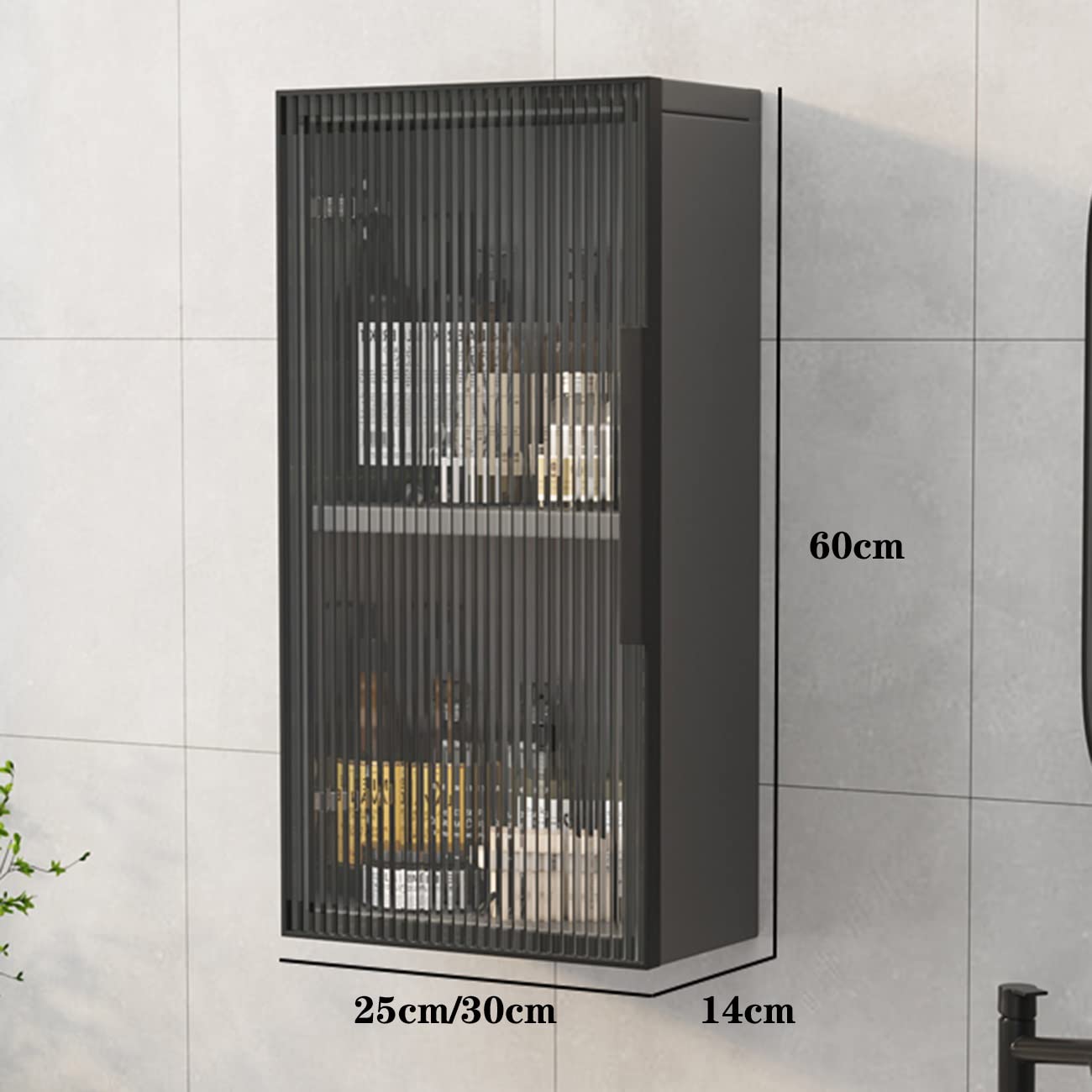 Wall Mounted Cabinet with Glass Door - Multi-Layer Storage Shelf for Living Room, Entryway & Bathroom - Heavy Duty Wall Locker for Home Organization (Perfect for Small Spaces & Home Decor)