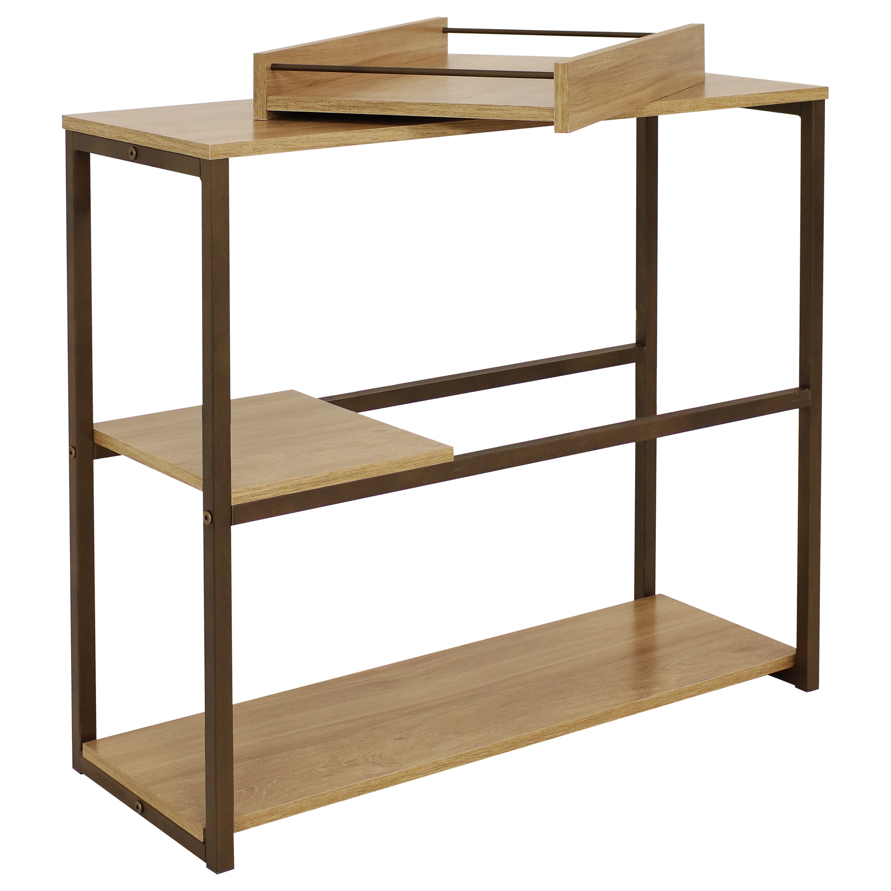 Industrial Console Table with Serving Tray - 28.25