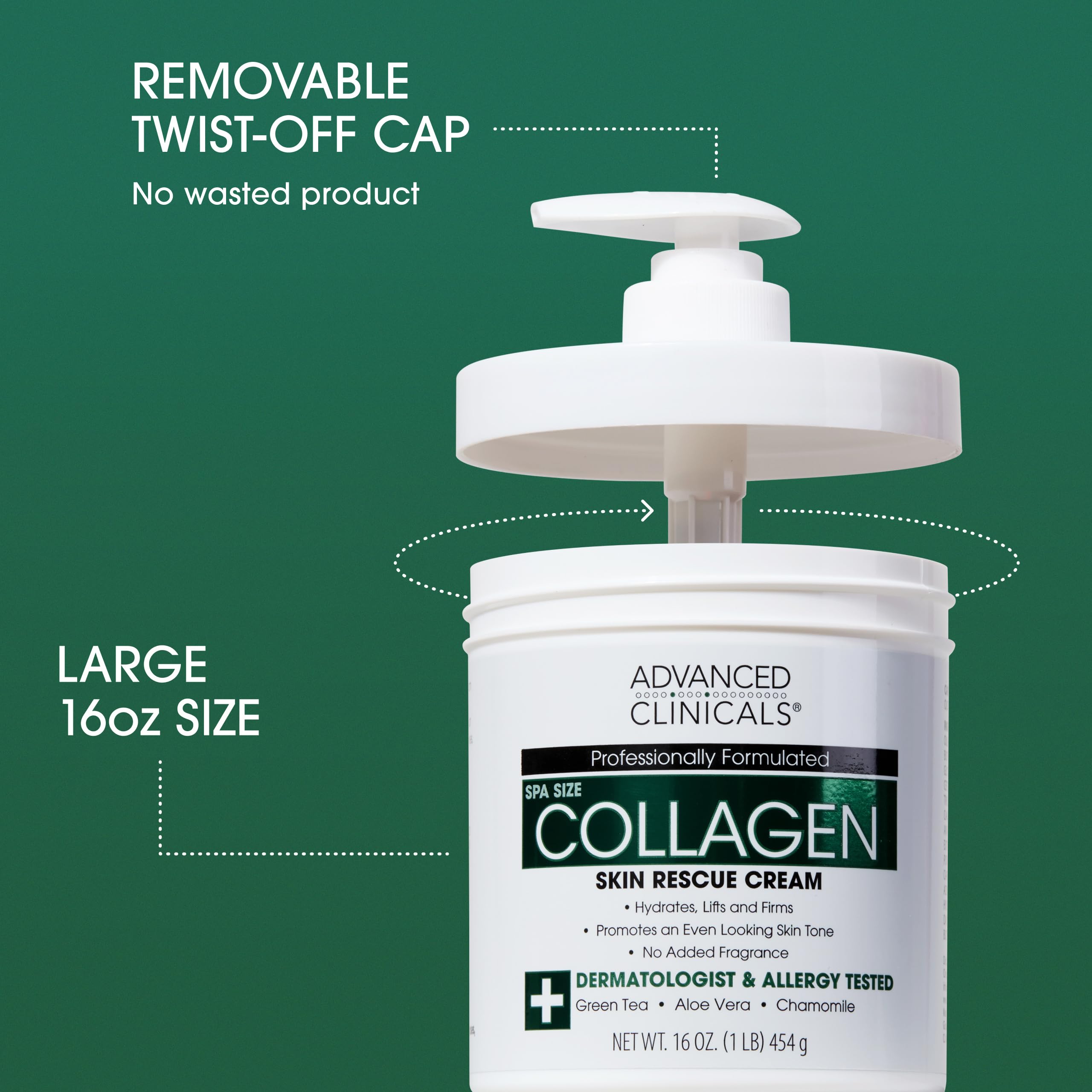 Advanced Clinicals Collagen Body Butter Moisturizer & Face Cream for Dry Skin - Skin Tightening & Firming Lotion with Collagen | Hydrating Body & Face Care for Women & Men | 16Oz + 2Oz Travel Size | Perfect for Daily Moisturizing, Anti-Aging & Skin Repair