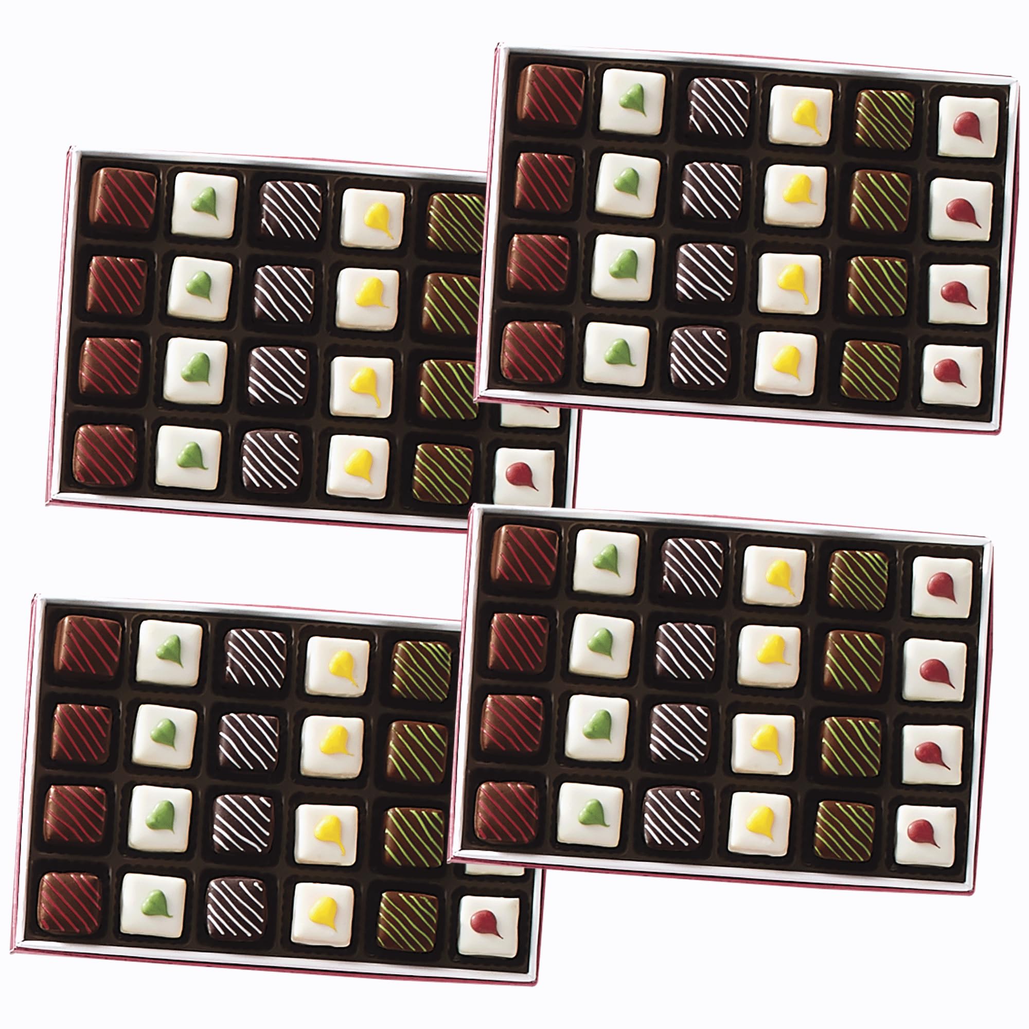 Swiss Colony Christmas Petits Fours - Assorted Chocolate & Swiss Creme Gourmet Mini Layer Cakes | 4-Piece Holiday Gift Box Set | Perfect for Christmas Gifts, Office Parties & Festive Celebrations