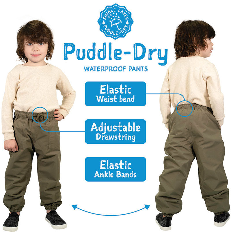 Jan & Jul Puddle Dry Waterproof Rain Pants for Kids - Lightweight, Breathable Outdoor Play Gear for Hiking, Camping & Wet Weather Adventures