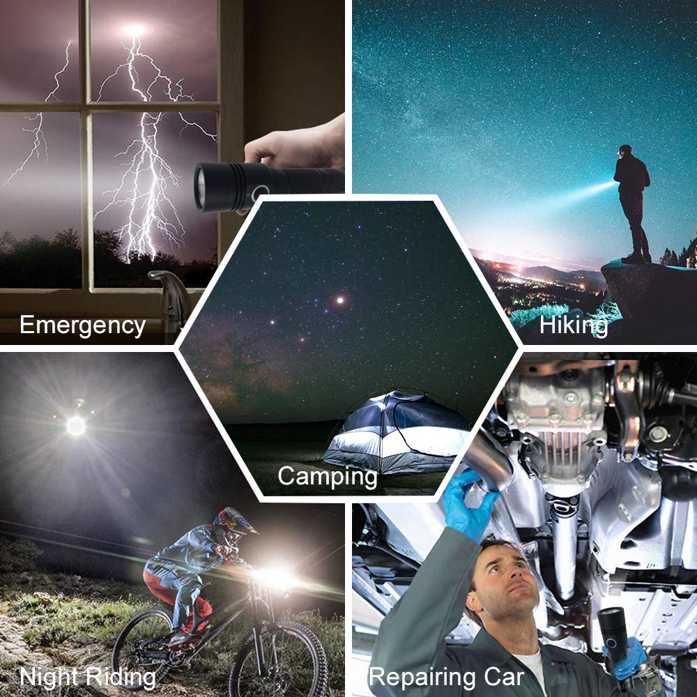 High Power 1000 Lumens USB Rechargeable Green LED Flashlight - 350 Yards Long Range, IP65 Waterproof Tactical Torch for Hunting, Camping, Night Vision, Astronomy, Caving & Emergency Signaling | Perfect for Outdoor Adventures, Security Patrols & Nighttime Activities