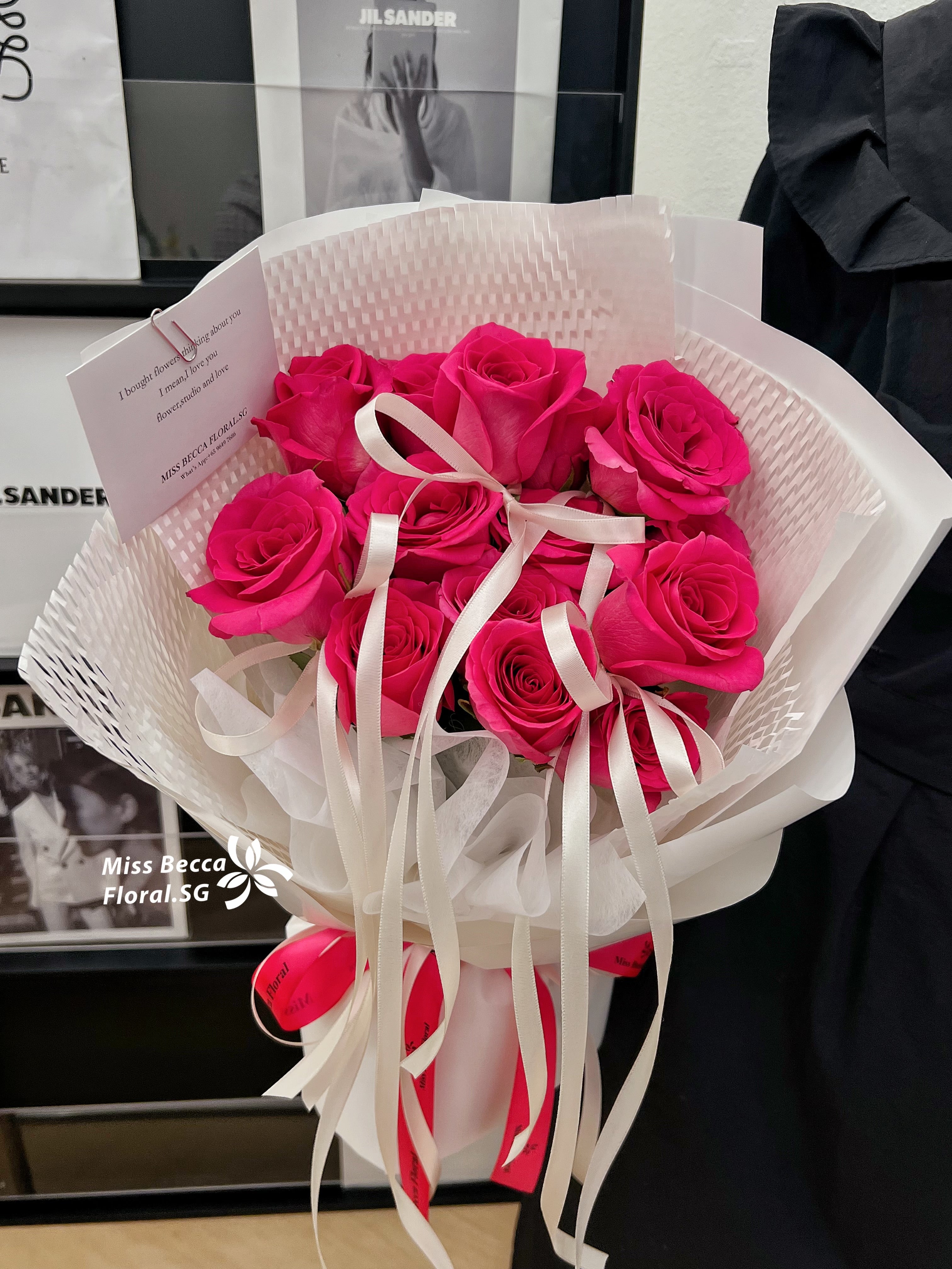 Pink Floyd Rose Bouquet - 13 Stems Fresh Korean Style Flowers for Anniversaries, Weddings & Romantic Gifts
