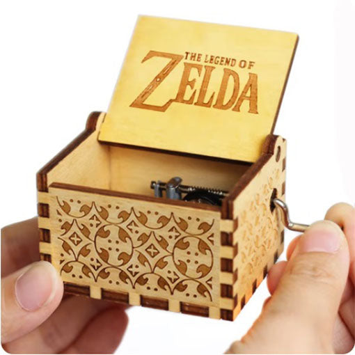 Hand-Cranked Wooden Music Box - Zelda & One Piece Themed - Perfect for Gifts, Collectibles, and Home Decor