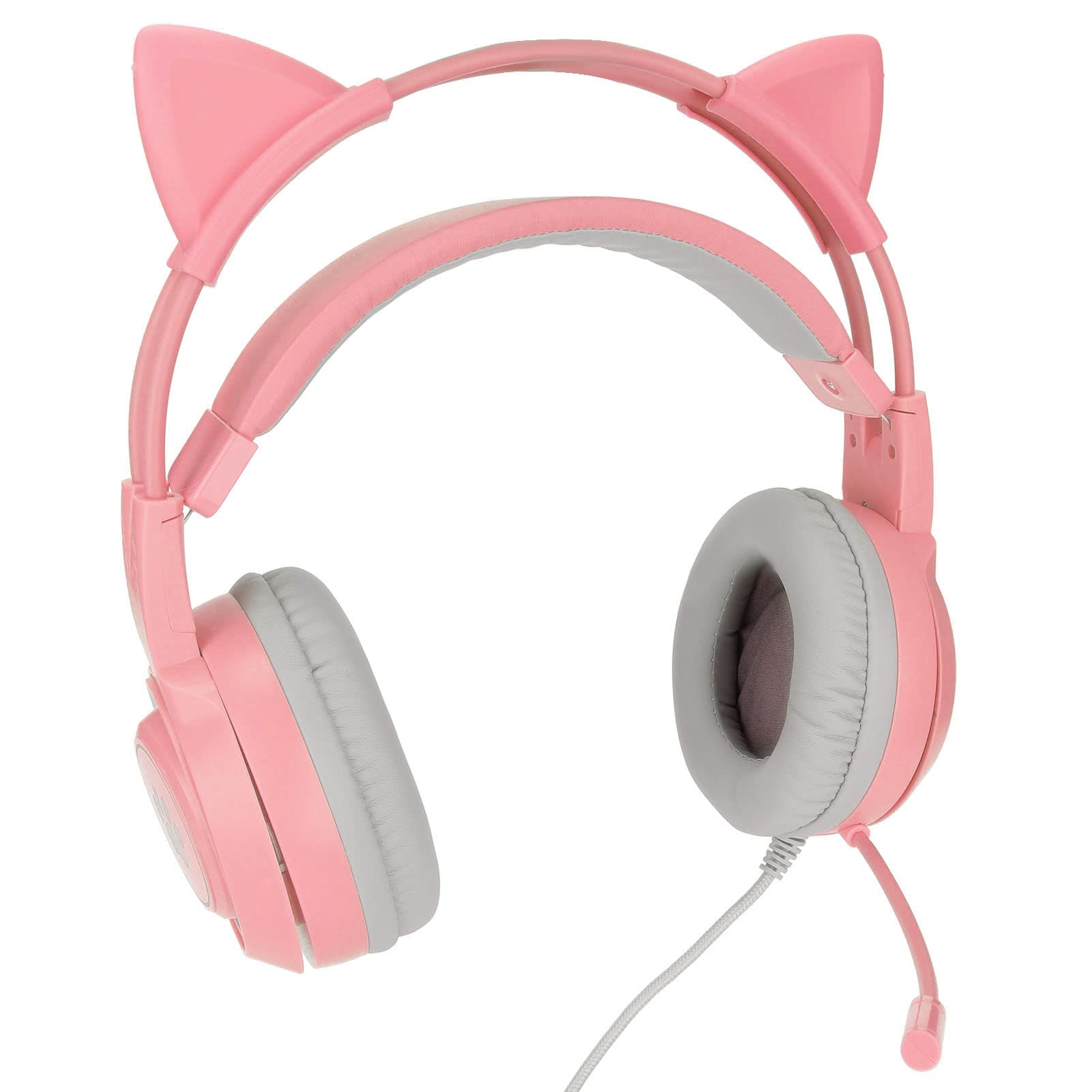 Pink Cat Ear Gaming Headset for PC & Xbox One - Noise Cancelling, Omnidirectional Microphone with Mute Function, Plug & Play - Perfect for Girl Gamers, Streaming & Online Classes