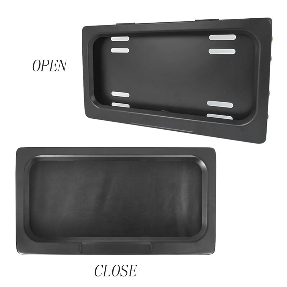 12V Blackout License Plate with Remote for US Standard Vehicles - American Flag Car License Plate Flipper & Frame (1pc) - Perfect for Privacy Protection, Car Shows, and Off-Road Adventures