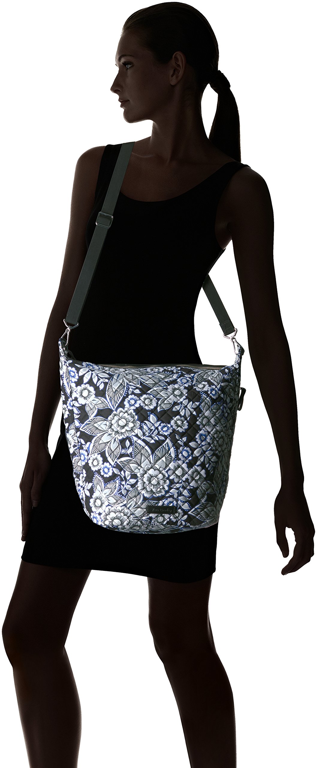 Vera Bradley Women's Cotton Carson Hobo Satchel Purse - Lightweight Shoulder Bag for Work, Travel & Everyday Use | Stylish Crossbody Handbag with Multiple Pockets