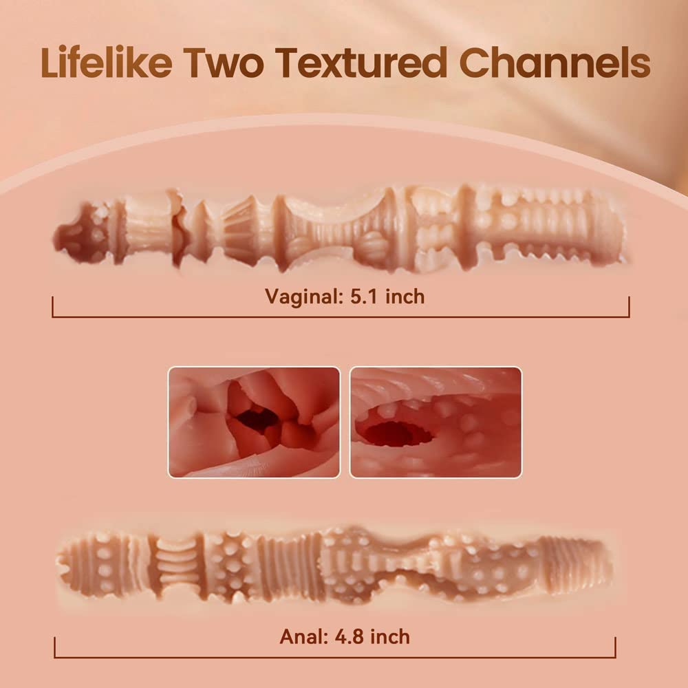 11LB Realistic Male Masturbator with 5 Vibration Modes & Suction - Automatic Cleaning Pocket Pussy & Anal Stroker for Men - Perfect for Solo Play, Couples Fun & Discreet Storage