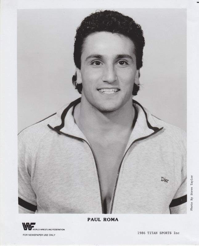 WWF Wrestling Collectible - 1986 Paul Roma Promo Photo - Vintage Wrestling Memorabilia for Fans & Collectors - Perfect for Display, Gifts, and Wrestling Memorabilia Collections