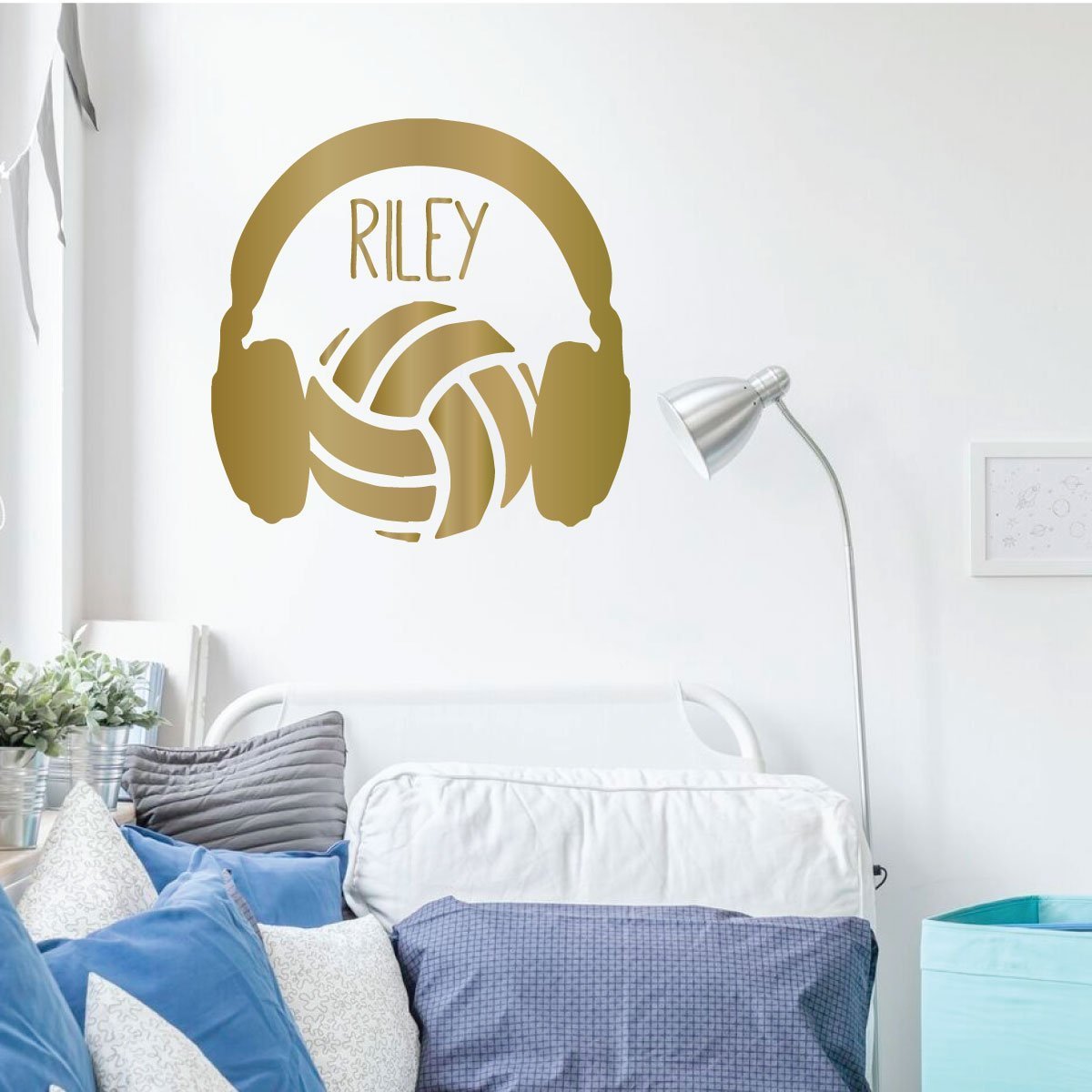 Volleyball Wall Decal - Personalized Vinyl Sports Decor for Bedroom, Playroom & Gym - Perfect for Teen Rooms, Game Rooms & Sports Themed Decorations