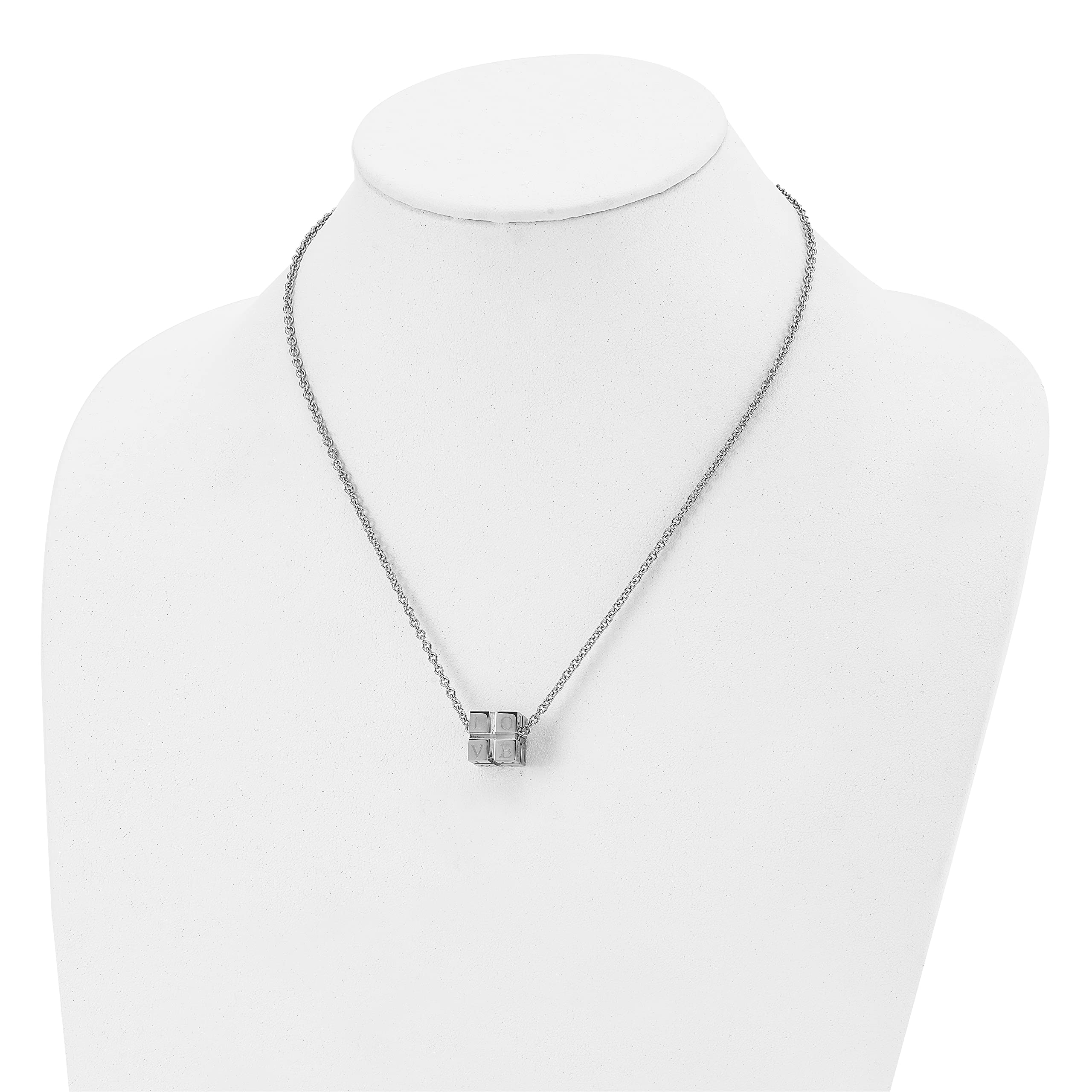 Stainless Steel Polished Love Box Necklace - Elegant Heart Pendant Jewelry for Women | Perfect Gift for Valentine's Day, Anniversary & Romantic Occasions
