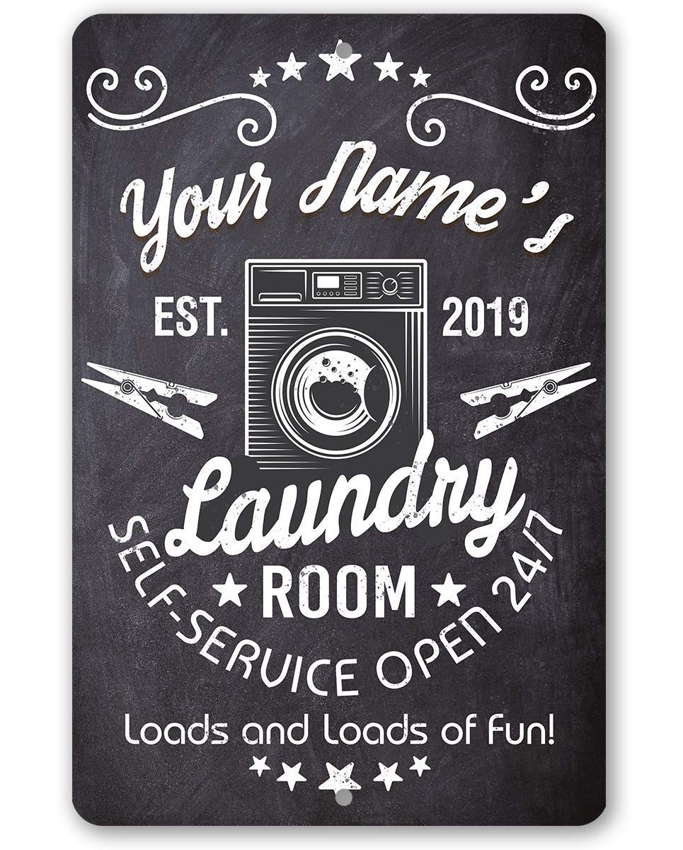 Personalized Metal Laundry Room Sign - Funny & Custom Laundry Decor for Home - Perfect for Laundry Room Wall Decor, Housewarming Gifts & Farmhouse Style Homes