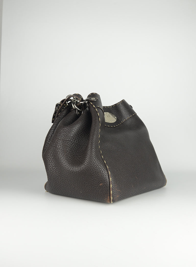 Fendi Selleria Leather Brown Handbag - Luxury Italian Designer Tote for Women, Perfect for Work, Travel & Everyday Use