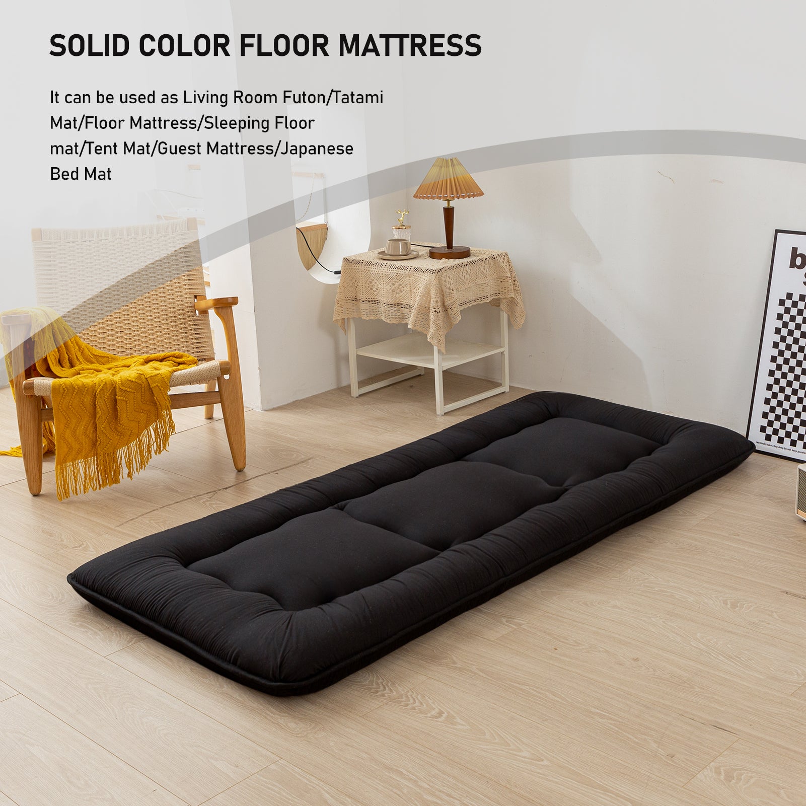 MAXYOYO Japanese Style Futon Mattress - Foldable Floor Mattress, Tatami Mat for Bedroom, Living Room & Guest Room | Comfortable Sleeping & Lounging