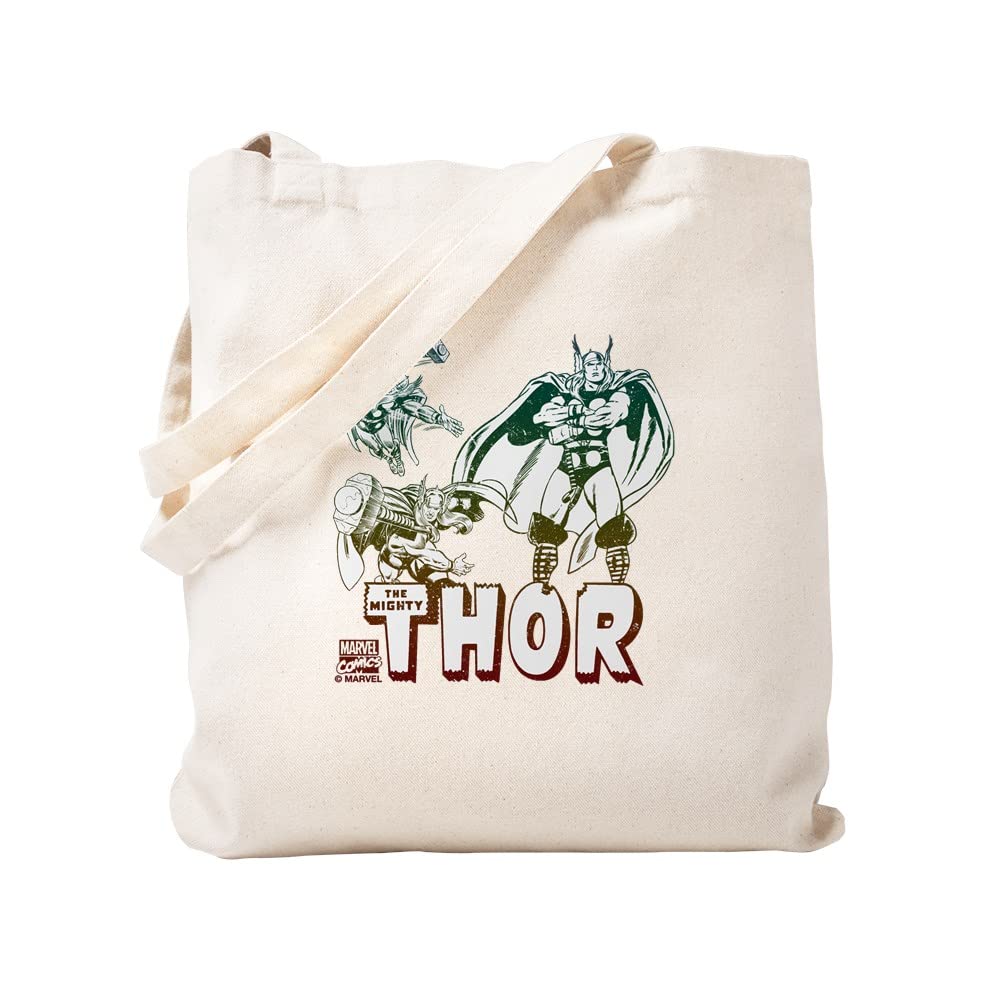 Marvel Comics Thor 3 Tote Bag - Natural Canvas Reusable Shopping Bag for Groceries, Beach & Comic Con | Eco-Friendly Superhero Gift