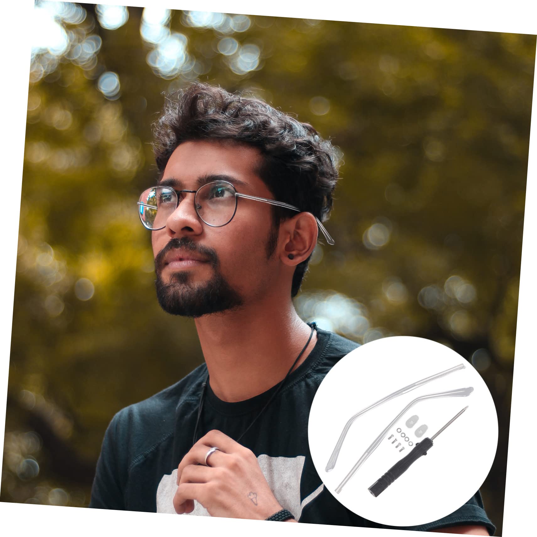 SOLUSTRE 3 Pairs Glasses Accessories Kit - Eyeglass Holder, Sunglasses Replacement Parts, Temple Hinge Buttons & Ear Clips - Perfect for Eyewear Repair & Organization at Home, Office or Travel